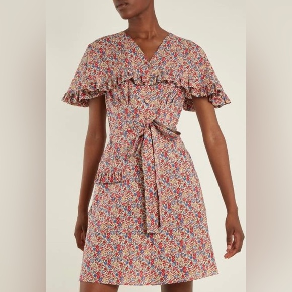 Vampires Wife CHARLOTTE LIBERTY FLORAL-PRINT COTTON DRESS Size - UK10/US6 - Picture 3 of 16